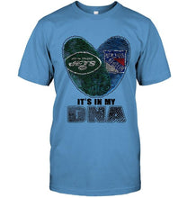 Load image into Gallery viewer, New York Jets and New York Rangers it's my dna love fingerprints shirt