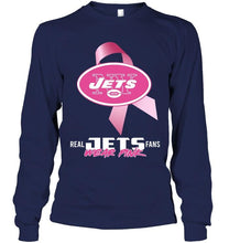 Load image into Gallery viewer, New York Jets real fans wear pink br east cancer support shirt