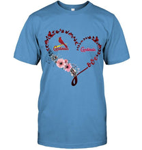 Load image into Gallery viewer, St Louis Cardinals butterfly heart shirt