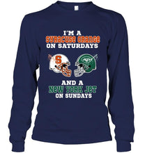 Load image into Gallery viewer, I'm Syracuse Orange on saturdays and New York Jet on sundays shirt