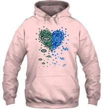 Load image into Gallery viewer, New York Jets and Buffalo Bulls tiny hearts shaped fan shirt