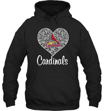 Load image into Gallery viewer, St Louis Cardinals heart floral pattern shirt