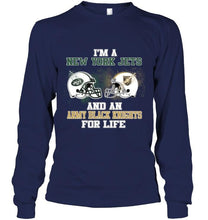 Load image into Gallery viewer, i'm a New York Jet and an Army Black Knight for life shirt