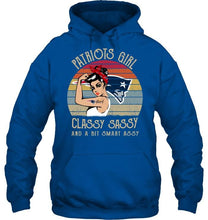 Load image into Gallery viewer, New England Patriots girl classy sasy and a bit smart asy retro shirt