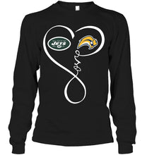 Load image into Gallery viewer, New York Jets Buffalo Sabres love heart shirt