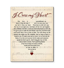 Load image into Gallery viewer, George Strait I cross my heart Lyric heart typography canvas
