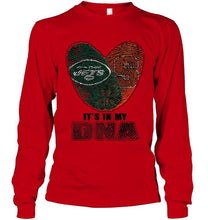 Load image into Gallery viewer, New York Jets and Syracuse Orange it's my dna love fingerprints shirt