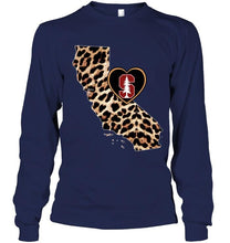 Load image into Gallery viewer, Stanford Cardinal Leopard State Map love shirt