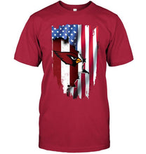 Load image into Gallery viewer, Arizona Cardinals flag ripped american flag shirt