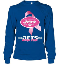 Load image into Gallery viewer, New York Jets real fans wear pink br east cancer support shirt