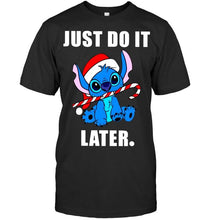 Load image into Gallery viewer, Just do it later christmas stitch t shirt