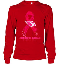 Load image into Gallery viewer, Arizona Cardinals fight like the Cardinals br east cancer warrior shirt