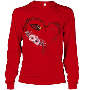 Arizona Cardinals butterfly heart shirt