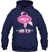 Load image into Gallery viewer, New York Jets real fans wear pink br east cancer support shirt