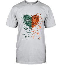 Load image into Gallery viewer, New York Jets and New York Mets tiny hearts shaped fan shirt