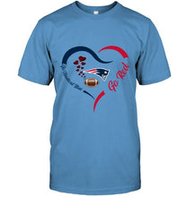 Load image into Gallery viewer, Go Nautical blue Go red New England Patriots fan heart shirt