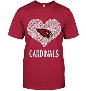 Arizona Cardinals heart floral pattern shirt