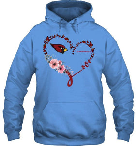 Arizona Cardinals butterfly heart shirt