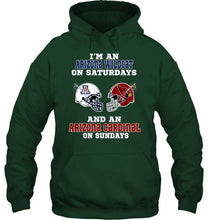 Load image into Gallery viewer, I'm Arizona Wildcat on saturdays and Arizona Cardinal on sundays shirt