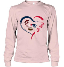 Load image into Gallery viewer, Go Nautical blue Go red New England Patriots fan heart shirt