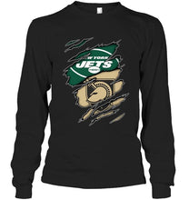 Load image into Gallery viewer, New York Jets and Army Black Knights layer under ripped shirt