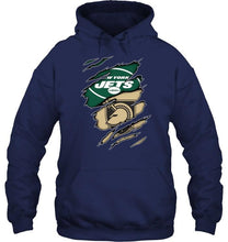 Load image into Gallery viewer, New York Jets and Army Black Knights layer under ripped shirt