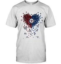 Load image into Gallery viewer, Winnipeg Jets dual colors tiny heart shaped shirt