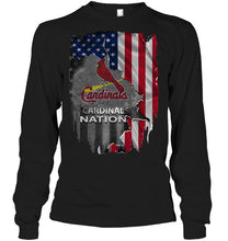 Load image into Gallery viewer, St Louis Cardinals nation american flag ripped shirt