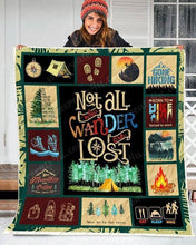 Load image into Gallery viewer, not all who wander are lost hiking lover quilt blanket