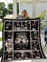Load image into Gallery viewer, Oakland Raiders 60th Anniversary signed quilt blanket