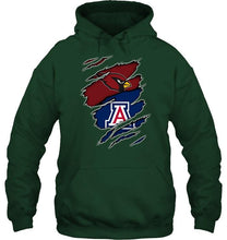 Load image into Gallery viewer, Arizona Cardinals and Arizona Wildcats layer under ripped shirt