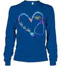 Load image into Gallery viewer, Let's go New York Jets dyed nurse scope love shirt