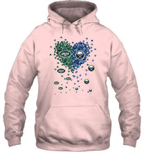 Load image into Gallery viewer, New York Jets and Buffalo Sabres tiny hearts shaped fan shirt