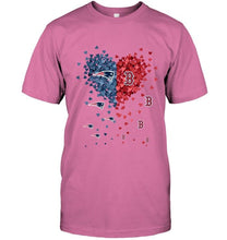 Load image into Gallery viewer, New england patriots and boston red sox tiny heart love shape shirt
