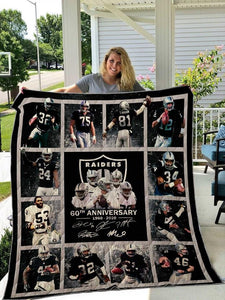 60th anniversary raiders members signed blanket