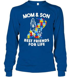 Autism Mom & Son best friends for life shirt