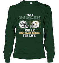 Load image into Gallery viewer, i'm a New York Jet and an Army Black Knight for life shirt
