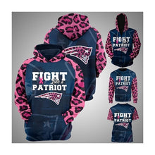 Load image into Gallery viewer, new england patriots fight like a packer pink leopard pattern slevees br east cancer 3d hoodie