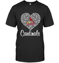 Load image into Gallery viewer, St Louis Cardinals heart floral pattern shirt