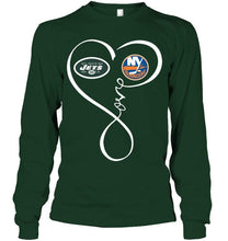 Load image into Gallery viewer, New York Jets New york Islanders love heart shirt