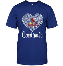 Load image into Gallery viewer, St Louis Cardinals heart floral pattern shirt