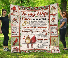 Load image into Gallery viewer, Husband to wife couple cardinals quilt blanket