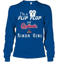 Load image into Gallery viewer, I'm a flip flop and St Louis Cardinals kinda girl shirt