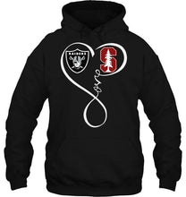 Load image into Gallery viewer, Oakland Raiders Stanford Cardinal love heart shirt