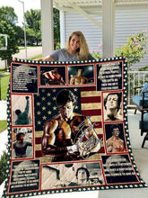 Load image into Gallery viewer, sylvester stallone signed fan quilt blanket