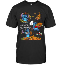 Load image into Gallery viewer, happy thanksgiving stitch lover t shirt