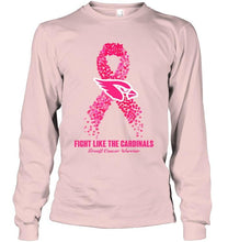 Load image into Gallery viewer, Arizona Cardinals fight like the Cardinals br east cancer warrior shirt