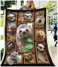 Load image into Gallery viewer, sloth fan nature jungle lover blanket