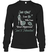 Load image into Gallery viewer, New York Jets girl i am who i am your approval isn't needed high heel lips diamond glitter pattern t shirt