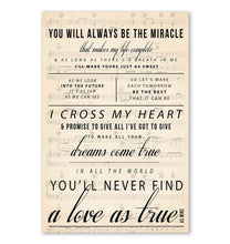 Load image into Gallery viewer, George Strait I Cross My Heart Lyric You'll never find a love as mine lyric poster